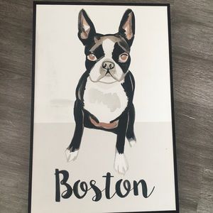Boston terrier wall art / canvas decor 24” x 16”